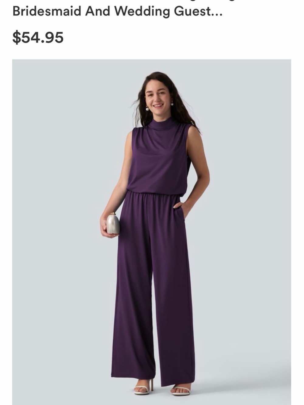 Halara Stand Collar Sleeveless Straight Leg Jumpsuit